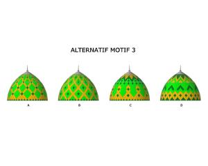 kubah, masjid, enamel, motif, space frame
