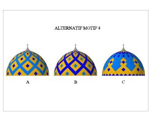 kubah, masjid, enamel, motif, space frame